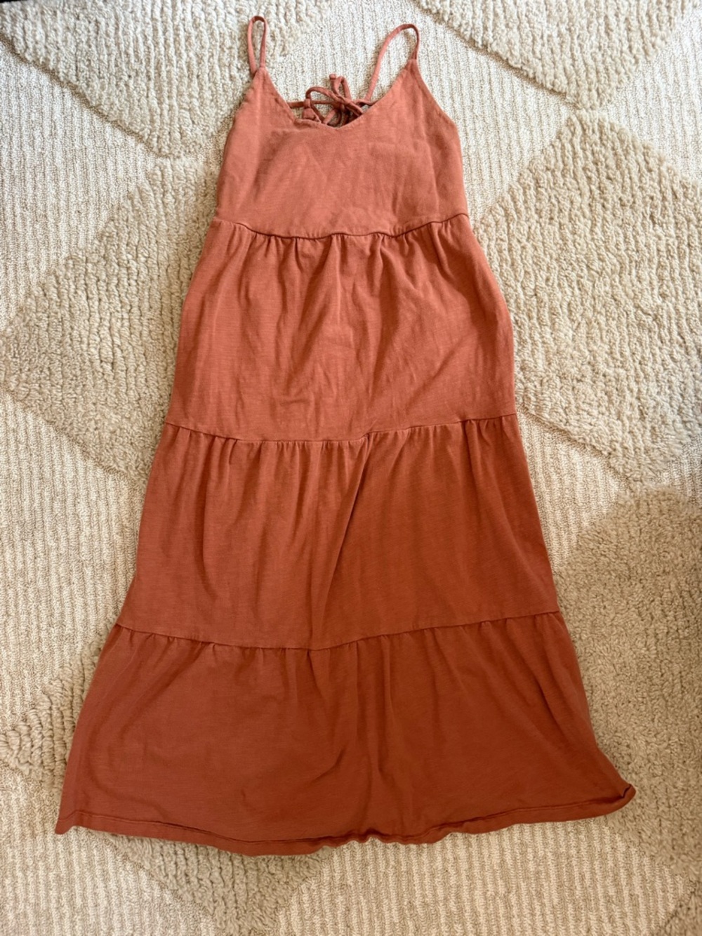 Old Navy Rust Tiered Maxi Dress with Spaghetti Straps